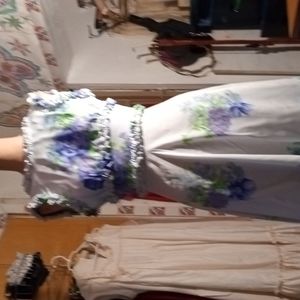 1970's Snow white vintage floral Designer gown. A masterpiece!